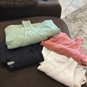 Black, White, Pink, Green old navy ribbed tank tops!!